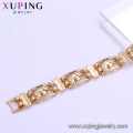 75139 Xuping novos modelos de pulseira de ouro de alta qualidade projetos simples 18k banhado a ouro pulseira de correntes